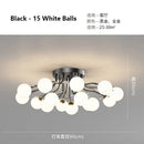 GobekUsa Glass Bubble Ball LED Ceiling Light in Black Gold Crystal for Bedroom & Living Room