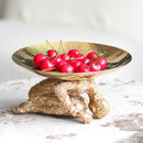 GobekUsa Golden Resin Handicraft Tray Figurine for Home Decor