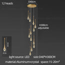 GobekUsa Crystal Chandelier: Modern LED Hanging Lamp for Living Room, Villa, and Staircase
