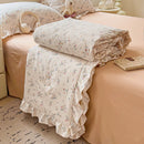 GobekUsa Korean Cotton Patchwork Quilt with Lace and Ruffle for Summer