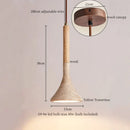 GobekUsa LED Pendant Lights Yellow Travertine Wood Hanging Lamp for Bedroom Dining Room