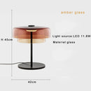 GobekUsa Glass Amber Green LED Table Lamp Nightstand Bedroom Living Room Decor