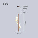 GobekUsa Burly Wood Walnut Glass Pendant Light for Living Room Bar Foyer