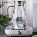 GobekUsa Diamond Texture Glass Teapot Set - Elegant Hot and Cold Water Kettle for Home