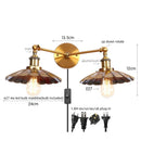 GobekUsa Industrial Retro LED Wall Lamp with Two Heads and Pull Chain Switch