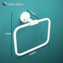 GobekUsa Bathroom Accessory Set: Towel Rack, Toilet Brush, Paper Holder, Toothbrush Holder, Soap Tray