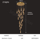 GobekUsa Gold Crystal Chandelier for Modern Living, Dining & Stair Lighting