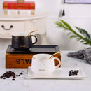 250ml GobekUsa Ceramic Coffee Cup Set with Tray, Spoon - European Style Porcelain Mugs