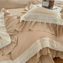GobekUsa French Lace Ruffles Bedding Set - Soft and Skin-friendly Duvet Cover Set