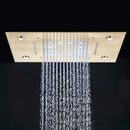 GobekUsa LED Shower Faucet Ceiling Mount Rainfall Waterfall Head Shower Set