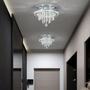 GobekUsa Crystal LED Flush Mount Ceiling Light for Kitchen Hallway - Modern Chandelier Fixture