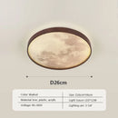 GobekUsa LED Moon Wood Ceiling Light 26/34CM Walnut Decor - Bedroom Living Room Home Illumination