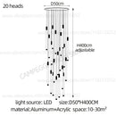 GobekUsa Golden Tube Chandelier: Modern Designer LED Staircase Light for Nordic Loft Apartment