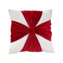 GobekUsa Christmas Bow Patchwork Velvet Pillow Cover Set for Festive Home Decor