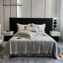 GobekUsa Eucalyptus Fiber Summer Quilt Bedding Set with Cool Feeling, Soft Silky Comforter & Bed Sheet Set