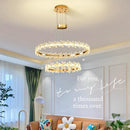 GobekUsa Crystal Ring LED Chandelier: Modern Luxury Pendant Lamp for Home Decor