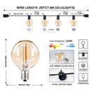 GobekUsa Amber Glass Bulb Dimmable LED String Lights Connectable for Party Wedding Decor