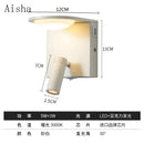 GobekUsa LED Rotary Square Wall Lamp for Home Bedroom Study with USB Charging