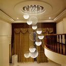 GobekUsa Crystal Ball Chandelier: Modern LED Spiral Pendant Light for Staircase, Living Room, Lobby