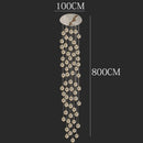 GobekUsa Crystal Chandelier Stair Pendant Lamp Living Room Interior Lighting