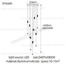 GobekUsa Golden Tube Chandelier: Modern Designer LED Staircase Light for Nordic Loft Apartment