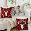 GobekUsa Elk Print Linen Pillowcase: Festive Christmas Cushion Cover for Sofa - 2023 New Year Decor
