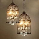 GobekUsa Iron Birdcage Crystal Chandelier: Spherical Pendant Light for Home Decor