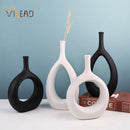 GobekUsa Ceramic Vase Nordic Style Pampas Grass Home Decor Office Ornament