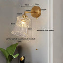 GobekUsa Clear Glass LED Wall Lamp Pull Chain Switch Modern Luxury Home Decor