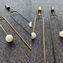 Nordic Glass Globe Pendant Light in Gold or Black