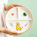 GobekUsa Kids Cartoon Grid Plate - Fun & Functional Divider Dish for Breakfast & Snacks