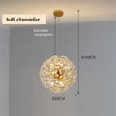 GobekUsa Gold Crystal Chandelier: Luxury LED Hanging Lamp for Living and Dining Room