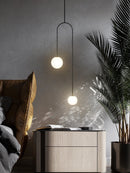 GobekUsa Arc Line Chandelier: Nordic Suspension Pendant for Living Dining Room Kitchen