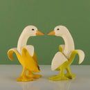 GobekUsa Banana Duck Sculpture: Cute Funny Animal Figurine for Home Decor