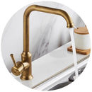 GobekUsa Antique Brass Kitchen Faucet 360° Swivel Sink Tap Mixer Hot Cold Rotating Faucet