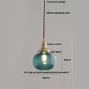 GobekUsa Amber Glass Ball LED Pendant Light, Modern Nordic Hanging Lamp for Home Decor