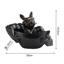 GobekUsa Bulldog Storage Box: Creative Cool Dog Figurine Resin Craft Sculpture Home Decor Gift