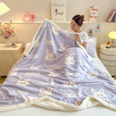 GobekUsa Cartoon Printed Lamb Wool Blanket: Soft, Skin-Friendly Sofa Cover for All Seasons