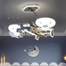 GobekUsa Kids Bedroom Ceiling Fan with Light, Remote Control - Modern LED Lamp
