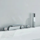 GobekUsa Black Brass Waterfall Tub Faucet Three Handles Hot Cold Mixer