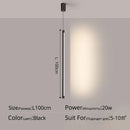 GobekUsa Black Nordic LED Tube Pendant Light for Bedroom Restaurant Kitchen Dining Room