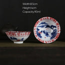 GobekUsa Blue and White Porcelain Hand-Painted Tea Cups - Set of 1