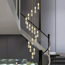 GobekUsa Crystal Columnar Chandelier for Stairway, Bubble Design for Home, Restaurant, or Bar