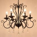 GobekUsa Black White Metal Chandelier with Crystal Pendants for Elegant Home Lighting