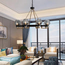GobekUsa Luxe Glass Chandelier: Modern Retro Living Room Pendant Lamp Lighting Fixtures