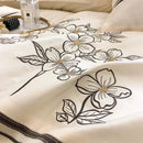GobekUsa French Embroidered Cotton Bedding Set Queen Duvet Cover Luxury 100s, High-End Quality