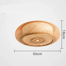 GobekUsa Bamboo Wicker Rattan Round Lantern Ceiling Light - Chinese Style Hand-Woven Fixture