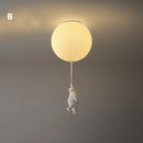 GobekUsa Bear LED Ceiling Chandelier: Cute PVC Ball Lampshade for Children's Room Decor