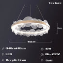 GobekUsa Frost Texture LED Ring Chandelier for Living Room Office Ceiling