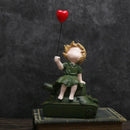 GobekUsa Balloon Girl Tank Art Figure Resin Statues Collection for Interior Decor